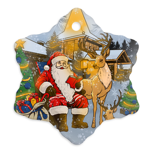 Lapland Santa Porcelain Ornament