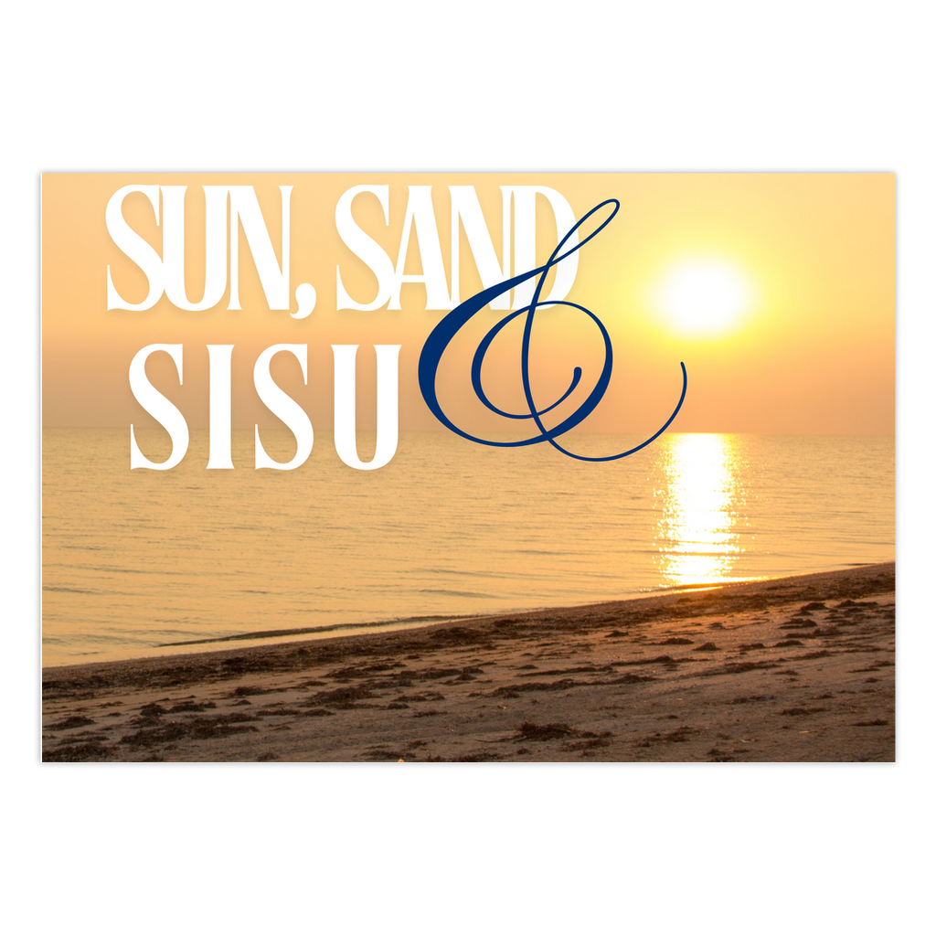 Sun, Sand, Sisu Folded Notecards (Blank Inside)