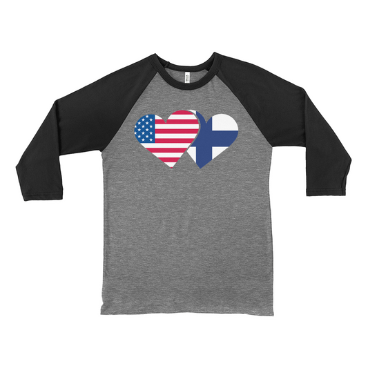 American-Finnish Baseball-Style Long Sleeve Shirt (Unisex XS-2XL)