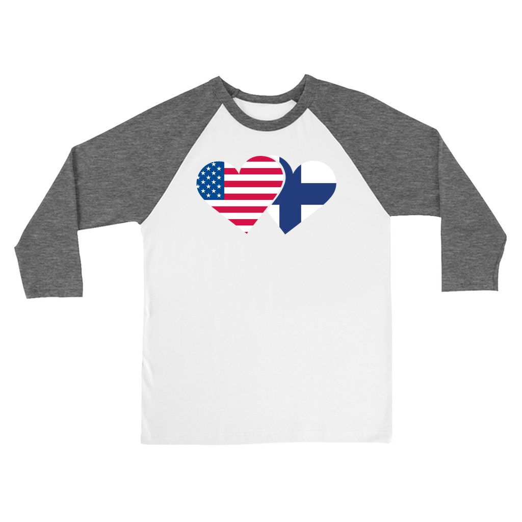 American-Finnish Baseball-Style Long Sleeve Shirt (Unisex XS-2XL)