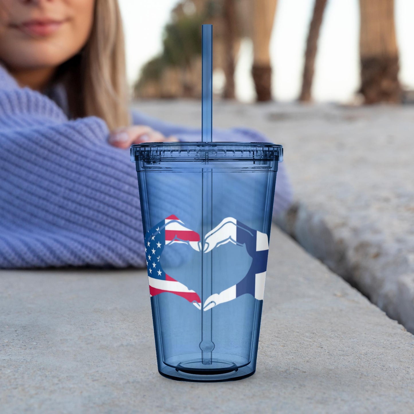 American Finnish Hands Acrylic Tumbler